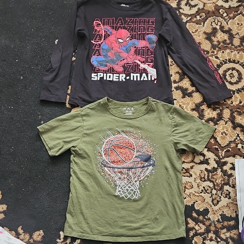 2pk BUNDLE! Children's Place & Spider-Man Short & Long Sleeve TShirts; Size:5/6